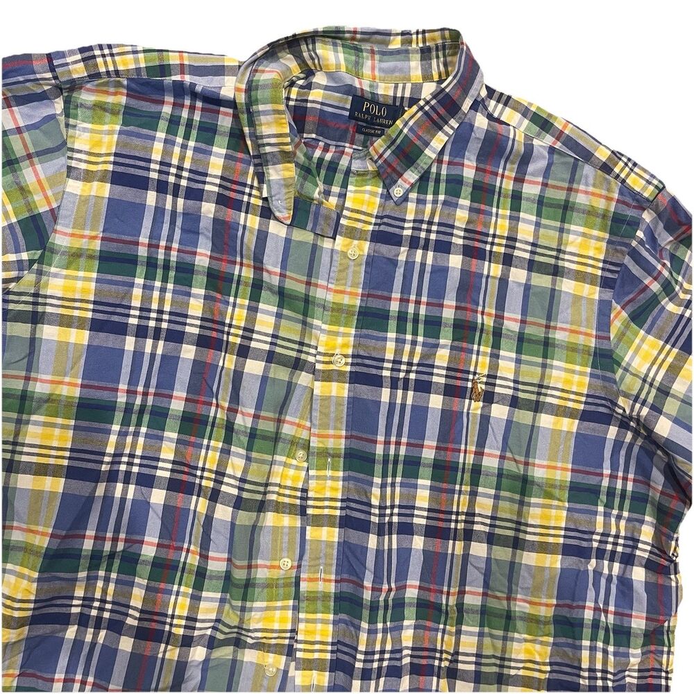 Ralph Lauren Polo 3XLT Tall Multicolor Plaid Shortsleeve Shirt Casual